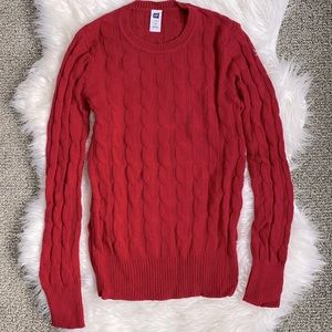 Red Gap Cable Knit Sweater